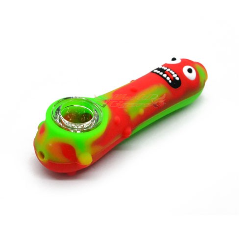 Pipe de Silicone Moon - Vermelho e Verde