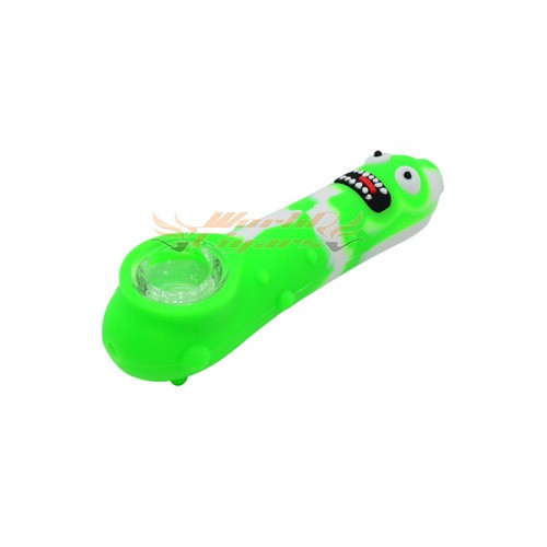 Pipe de Silicone Moon - Verde e Branco