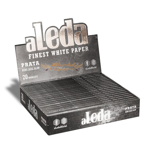 Papel P/Cigarro Aleda King Size Slim Prata - Caixa C/20
