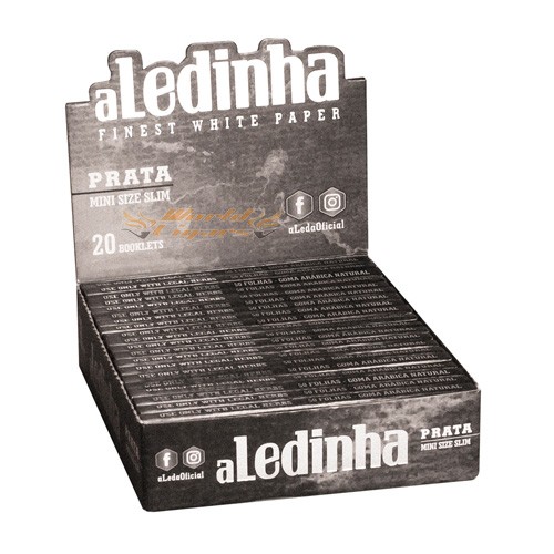 Papel P/Cigarro Aledinha Mini Size Prata - Caixa C/20