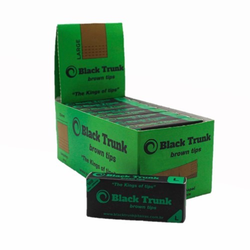 Piteira P/Cigarro Black Trunk Brown Tips Large - Caixa C/20