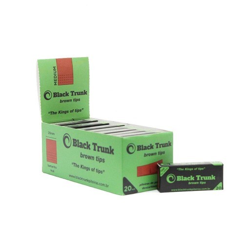 Piteira P/Cigarro Black Trunk Brown Tips Medium - Caixa C/20