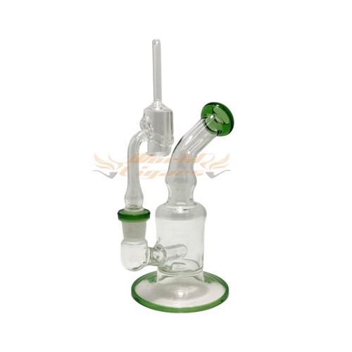 Bong Oil de Vidro Pequeno Curvo Bowl Remov�vel - Verde