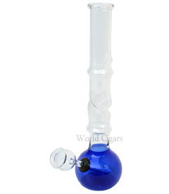 Bong de Vidro Reto Pequeno 14cm - Azul