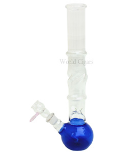 Bong de Vidro M�dio Reto Ice Bowl Remov�vel 35cm - Azul