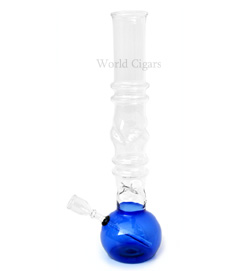 Bong de Vidro Médio Reto Ice 33cm - Azul