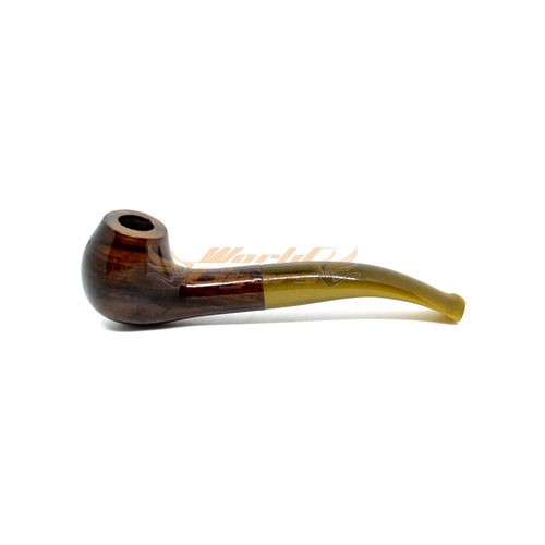 Cachimbo Elite Luxo Pequeno Curvo - Marrom Piteira Marrom