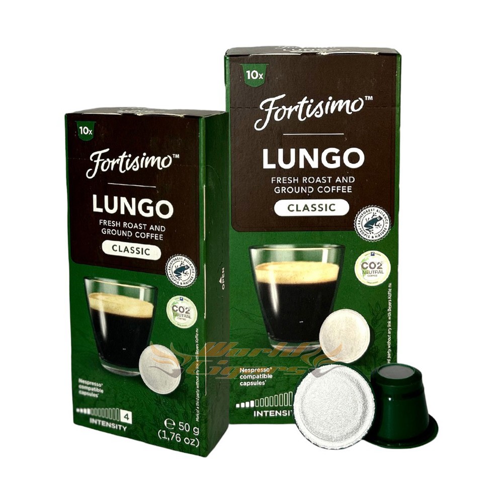Café em Capsula de Plástico Fortíssimo - Lungo Classic | World