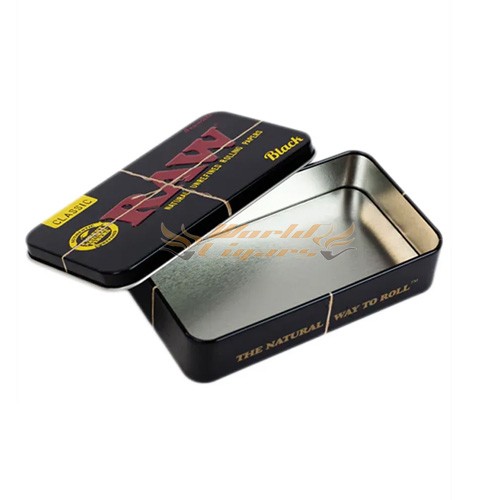 Porta Seda e Fumo Case Tin Raw Black