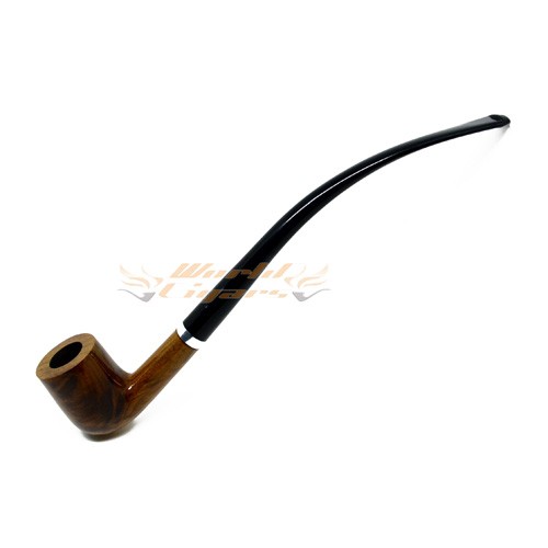 Cachimbo BB Churchwarden Marrom Anel Prateado 30cm