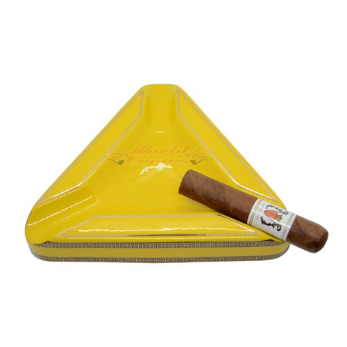 Cinzeiro P/Charuto em Porcelana Triangular P/3 - Amarelo