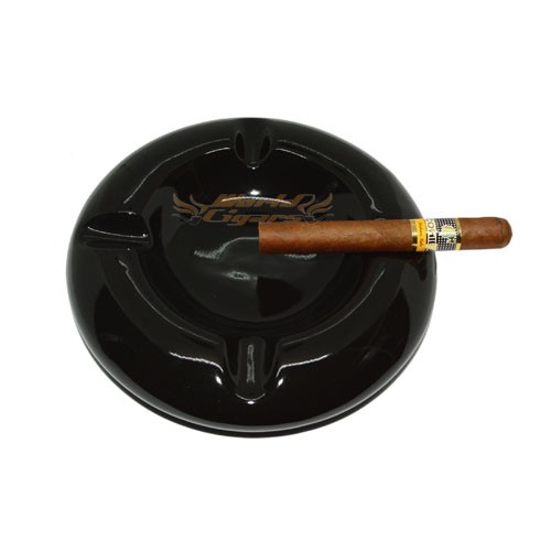 Cinzeiro P/Charuto em Porcelana P/4 - Preto