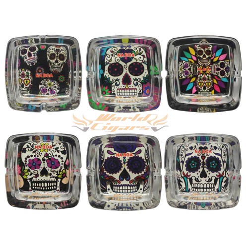 Cinzeiro de Vidro Quadrado Pequeno - Caveira Mexicana