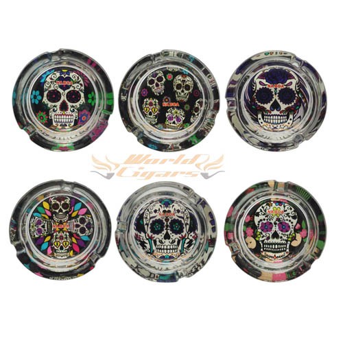 Cinzeiro de Vidro Redondo Pequeno - Caveira Mexicana