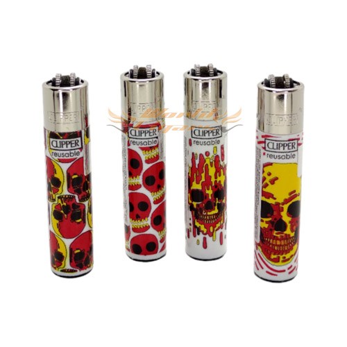 Isqueiro Clipper Grande Collection - Skull Fire
