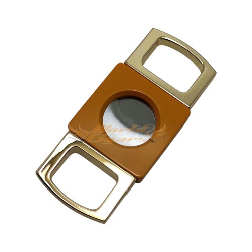 Cortador De Charuto Em Metal Lamina Dupla 6824 - Dourado e Amarelo