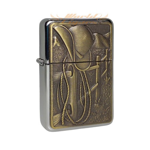 Isqueiro a Fluido Earth - Chapeu Cowboy Dourado