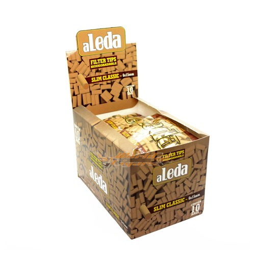 Filtro P/Cigarro Aleda Slim Biodegrad�vel 6mm (Marrom) - CAIXA C/10
