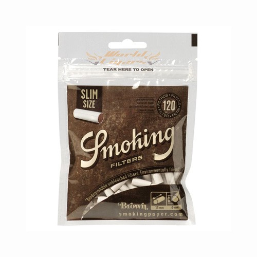 Filtro P/Cigarro Smoking Slim Brown C/120 Un.
