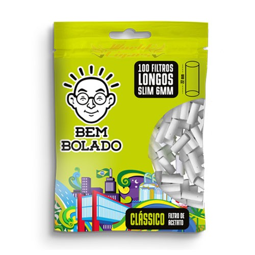 Filtro P/Cigarro Bem Bolado Longo (Verde) 6mm C/100