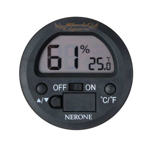Higrometro Digital Nerone Round Preto - Redondo