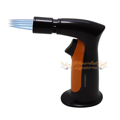 Isqueiro Maçarico de Mesa Honest 4 Chamas BCZ3003 - Preto e Amarelo