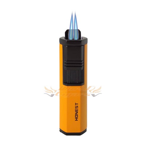 Isqueiro Maçarico Honest 2 Chamas com Furador Amarelo BCZ3020