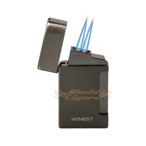 Isqueiro Maçarico Honest 2 Chamas C/Furador BCZ308 - Cor Grafite