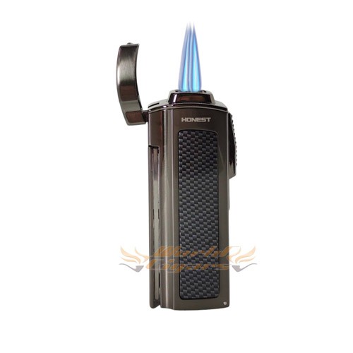Isqueiro Ma�arico Honest 4 Chamas de Mesa BCZ403 - Cor Carbono