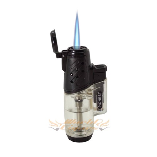 Isqueiro Maçarico Honest 1 Chama BCZ481 - Transparente e Preto