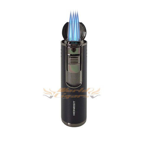 Isqueiro Maçarico Honest 4 Chamas BCZ482 - Cor Preto