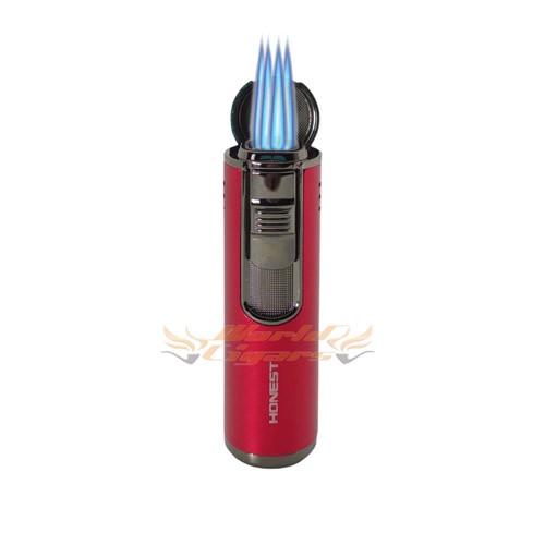 Isqueiro Maçarico Honest 4 Chamas BCZ482 - Cor Vermelho