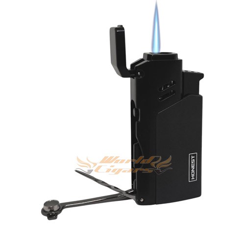 Isqueiro Ma�arico Honest 1 Chama C/Furador BCZ761 - Preto
