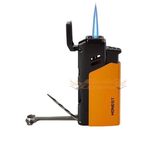 Isqueiro Maçarico Honest 1 Chama C/Furador BCZ761 - Amarelo