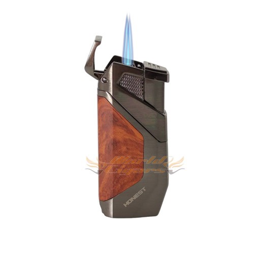 Isqueiro Ma�arico Honest 2 Chamas BCZ782 - Cor Madeira