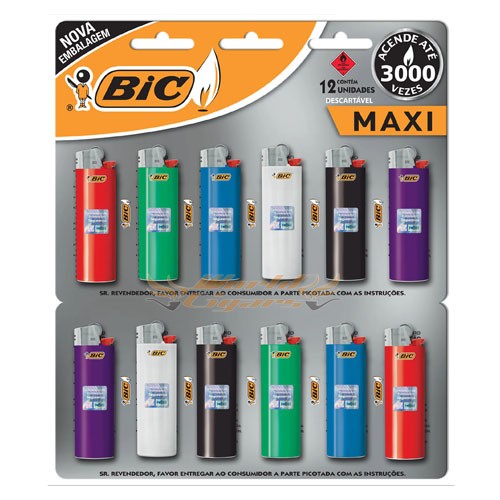 Isqueiro Bic Maxi - Cartela C/12