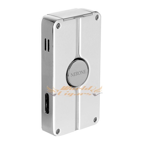 Isqueiro Ma�arico 3 Chamas Nerone Metal Q3 - Branco e Prata