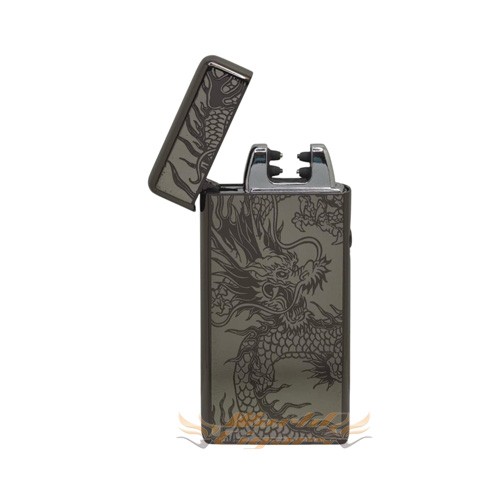 Isqueiro Eletr�nico Plasma USB - Drag�o Grafite