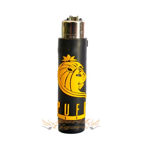 Isqueiro Puff Emborrachado - Preto Logo