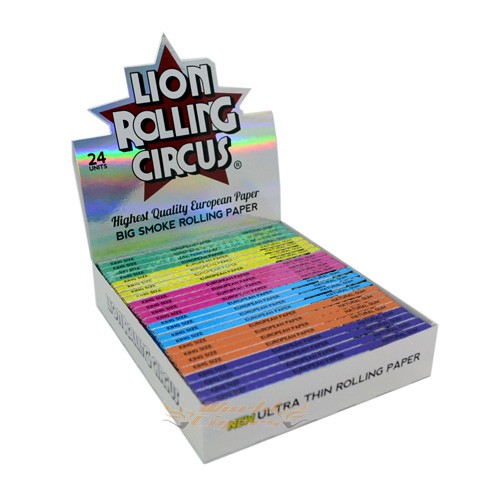 Papel P/Cigarro Lion Rolling King Size Circus Silver Cx. C/24