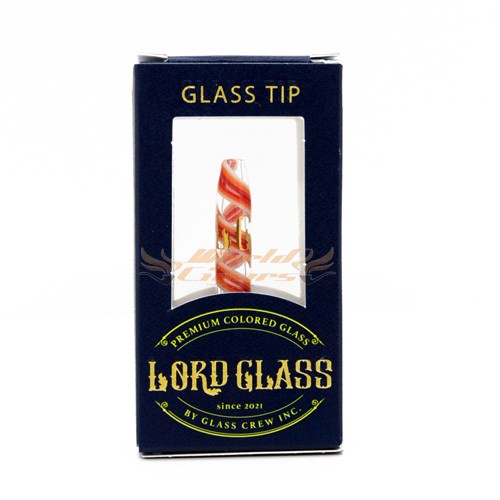 Piteira Premium Lord Glass Twister - Laranja Vermelha e Transparente