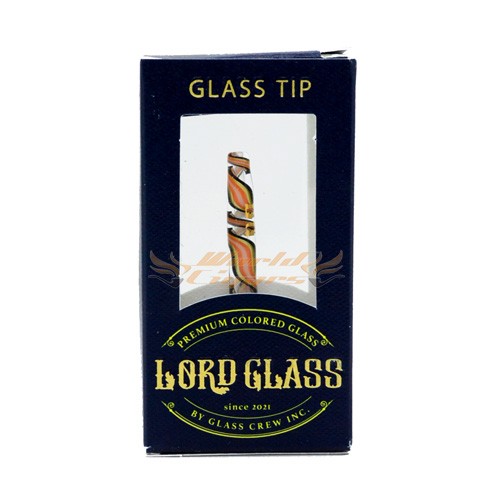 Piteira Premium Lord Glass Multi Waves - Transparente Laranja e Preta