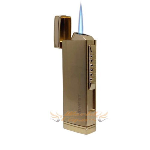 Isqueiro Maçarico Honest 1 Chama com Furador BCZ727 Dourado