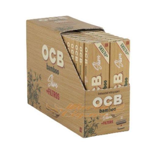 Papel P/Cigarro OCB King Size Slim Bamboo + Filters Caixa C/32