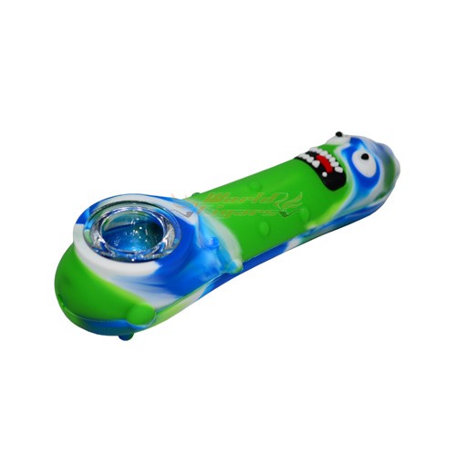 Pipe de Silicone Moon - Azul Verde e Branco