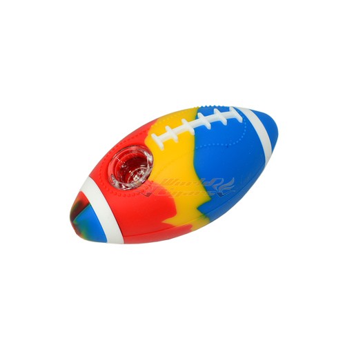 Pipe de Silicone Bola Futebol Americano - Azul Vermelho e Amarelo