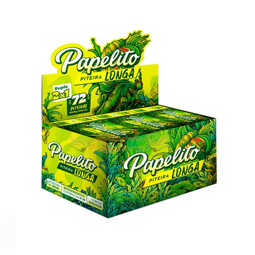 Piteira Papelito Longa Dupla 2x1 Caixa C/30
