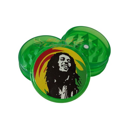 Triturador de Fumo Acrílico Pequeno Bob Marley - Verde