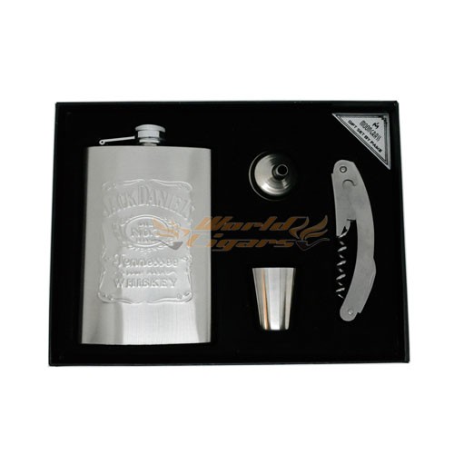 Kit Porta Whisky C/Cantil, Copo, Funil e Saca Rolhas