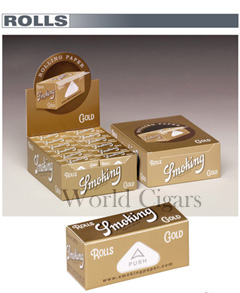 Papel P/Cigarro Smoking Rolls Gold Cx C/24